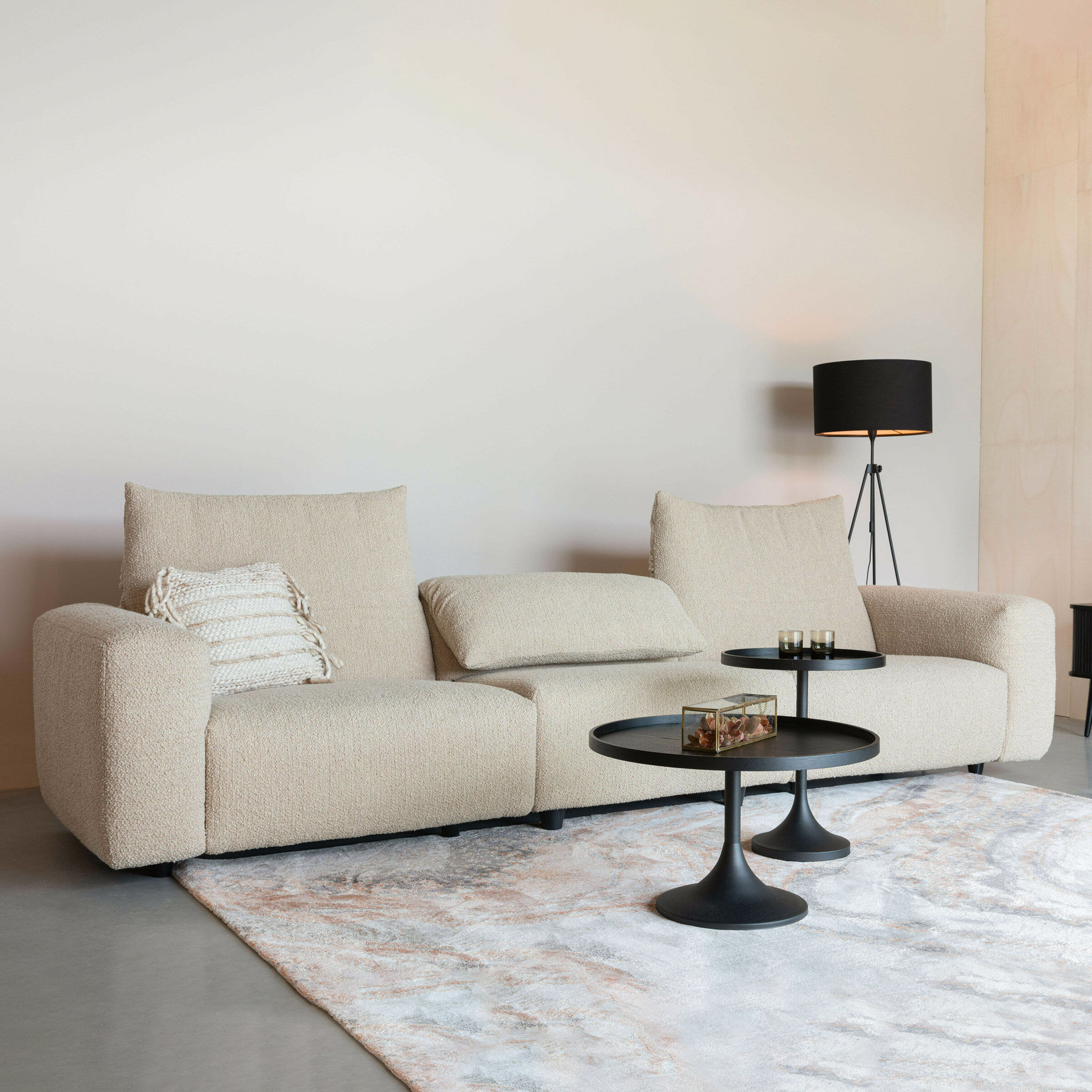 Zuiver 4,5-zits Bank Wings Bouclé - Caramel - 8718548063259