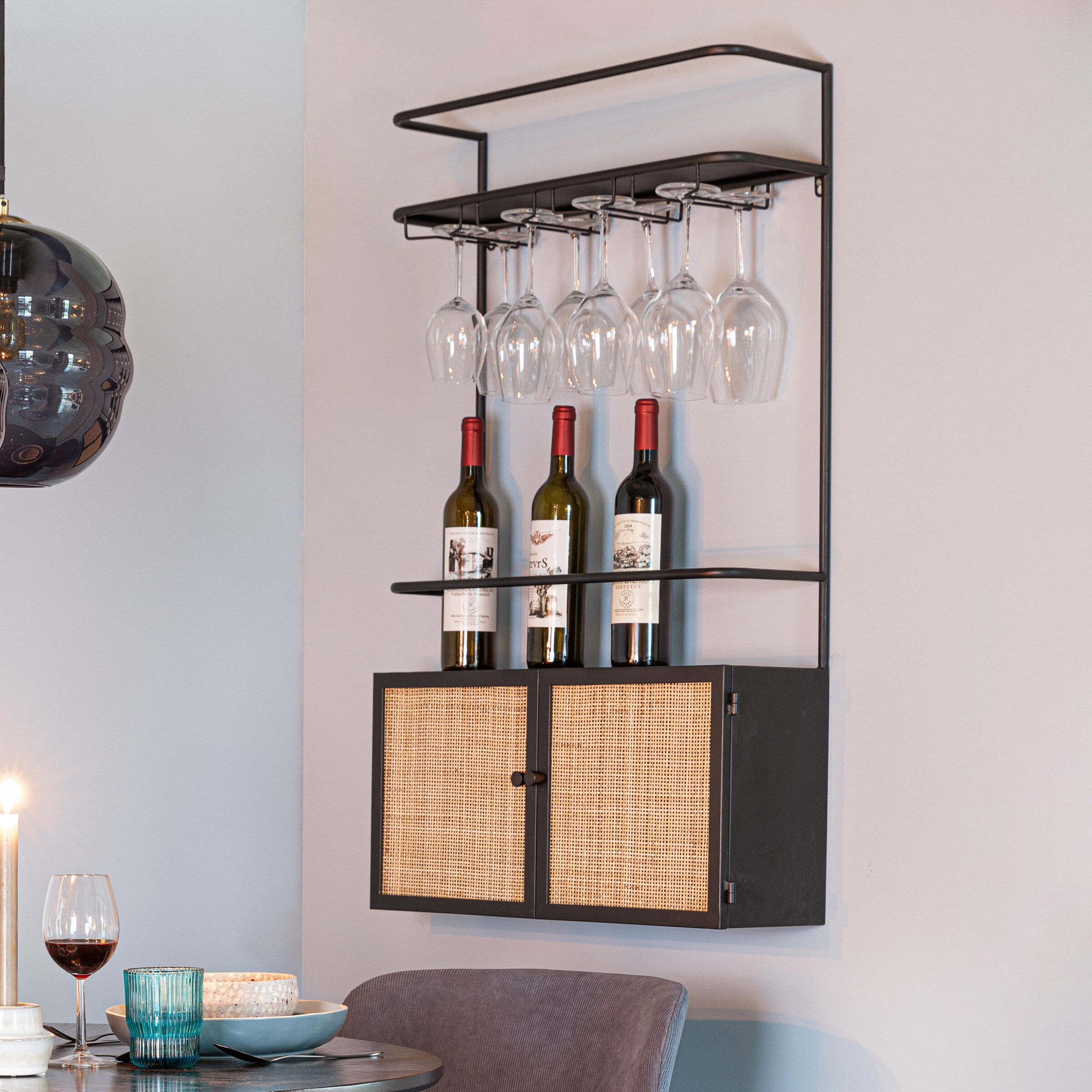 ZILT Hangend Wijnrek Richie Webbing, Voor 10 flessen - 9503882938962