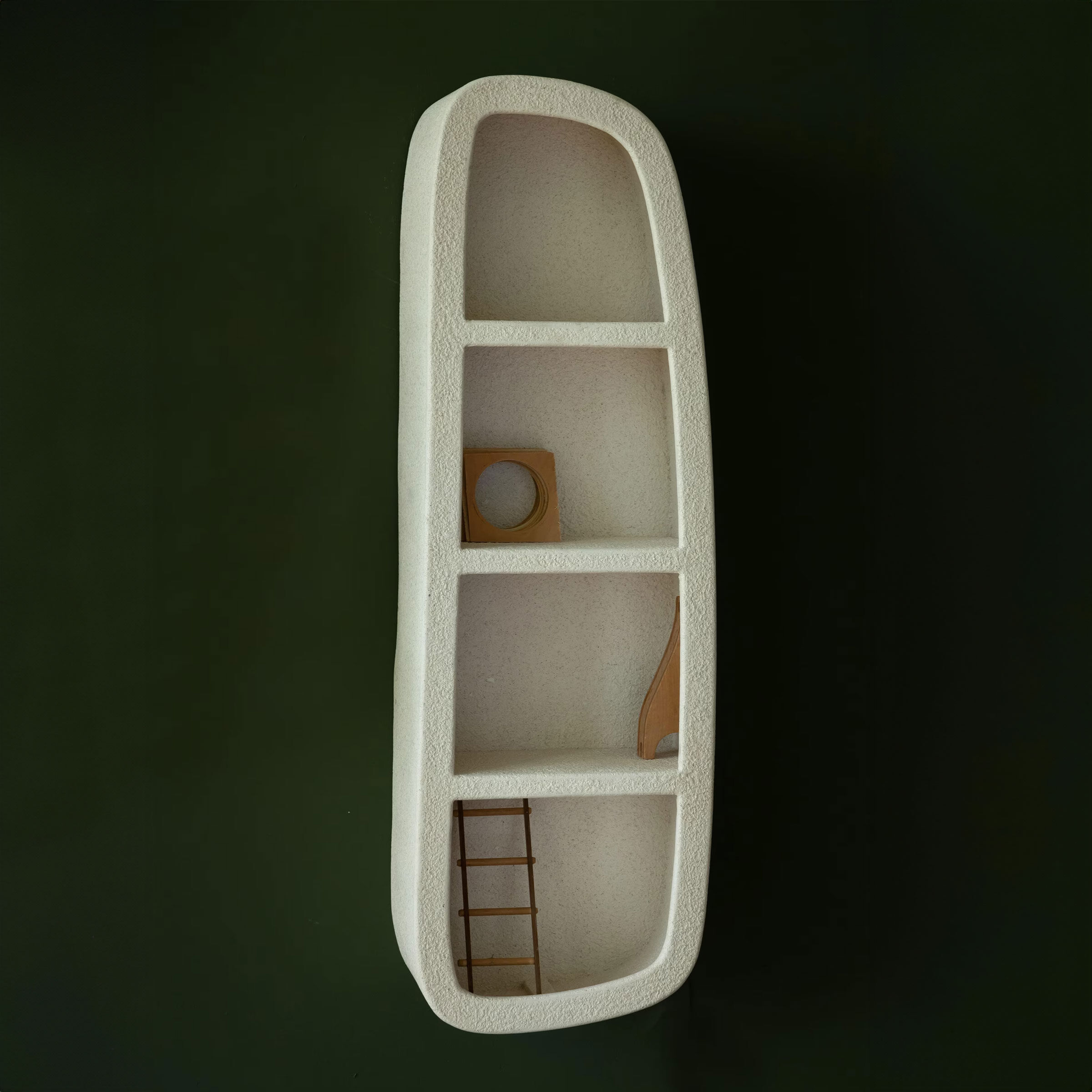 Dutchbone Wandplank Veda Gerecycled marmer, 120 x 38cm - Beige - 8718548074880