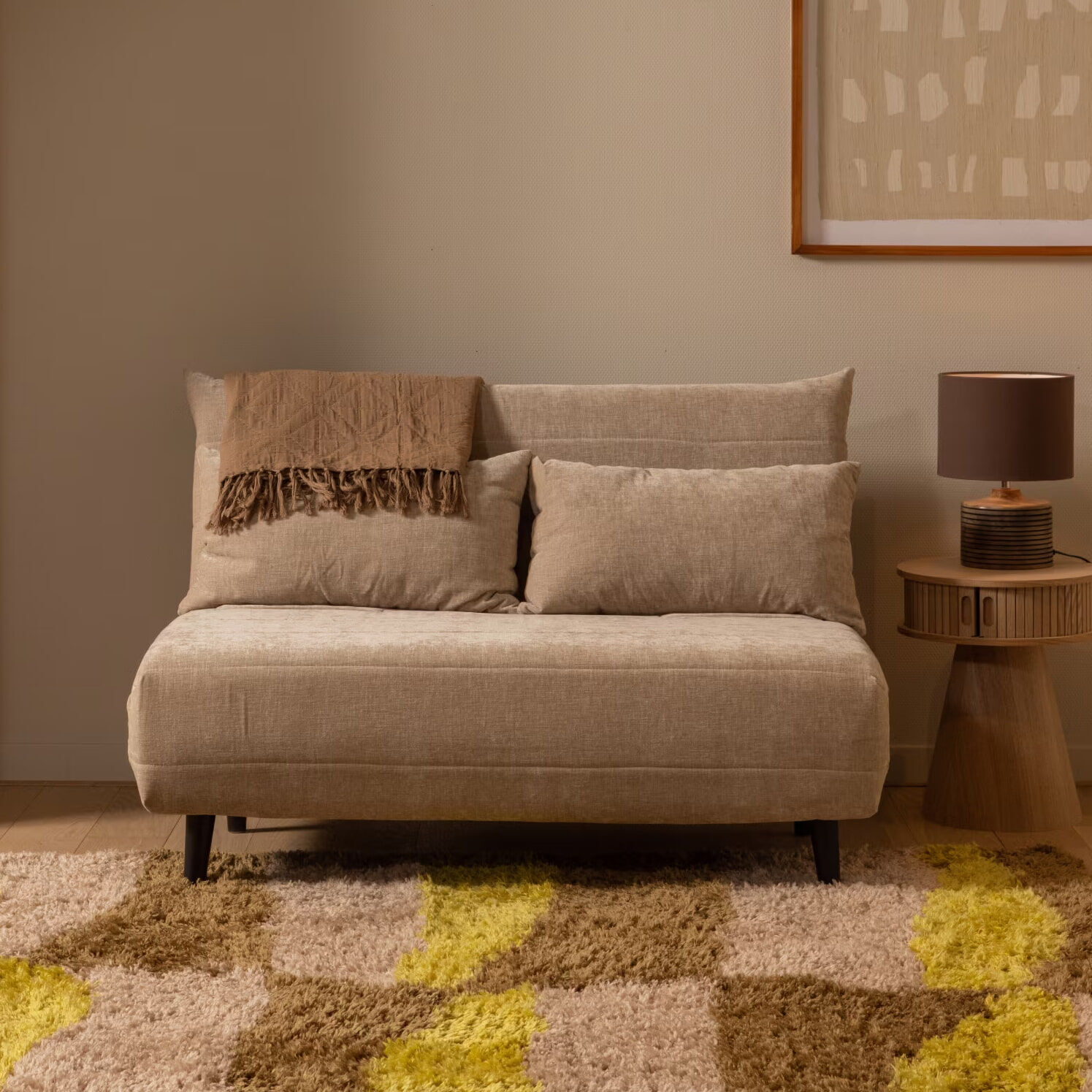 WOOOD Slaapbank Xem Chenille - Naturel - 8714713222926