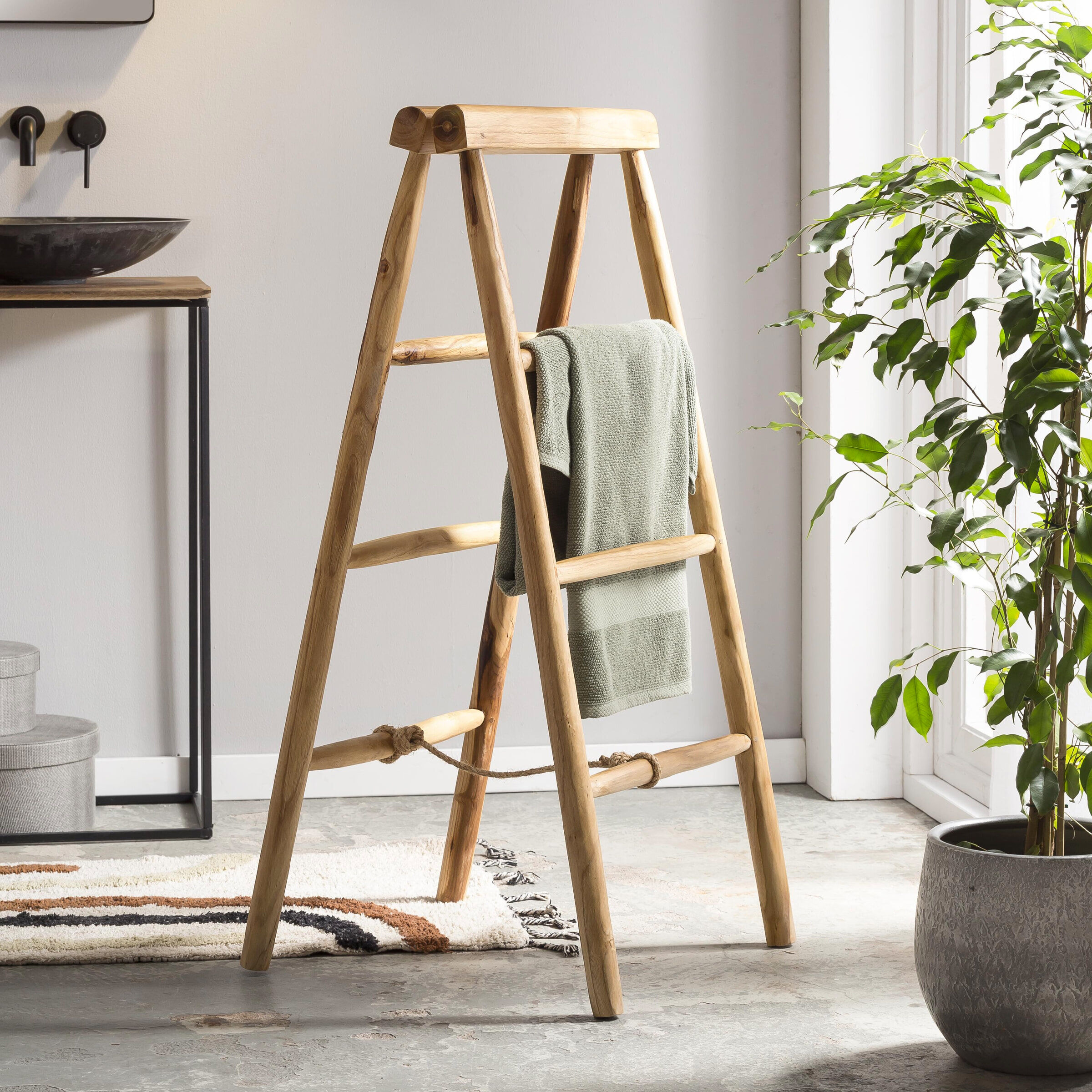 Artistiq Ladder Xia Teakhout - Bruin - 4055195800191