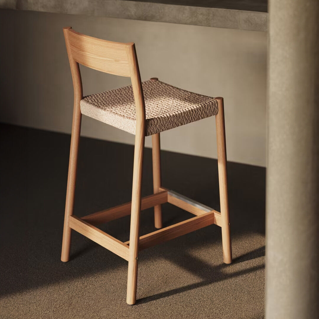 Kave Home Barkruk Yalia Eikenhout - Naturel (zithoogte 65cm) - 8433840925424