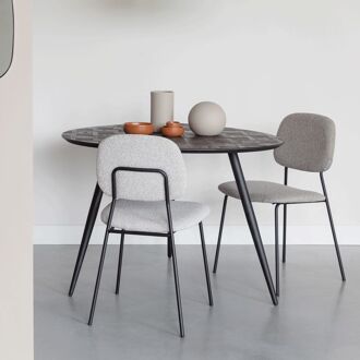 ZILT Organische Eettafel Yasmijn Teakhout, 111 x 108cm - Bruin - 9505546833798