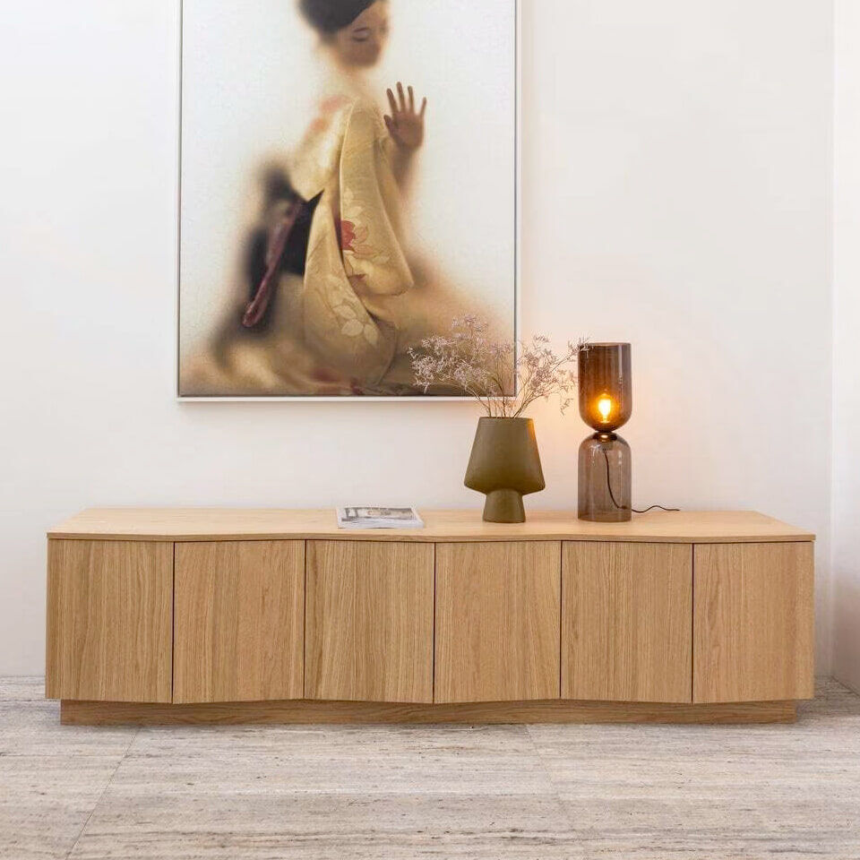 WOOOD TV-meubel Zuma Eikenhout, 200cm - Bruin - Japandi - Exclusive - 8714713214495