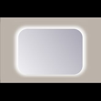 Spiegel Rechthoek Sanicare Q-Mirrors Afgeronde Hoeken 60x100 cm PP Geslepen LED Warm White Met Sensor Sanicare - 8785265042782