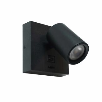 Artdelight Wandlamp Master USB zwart - 8719831735136
