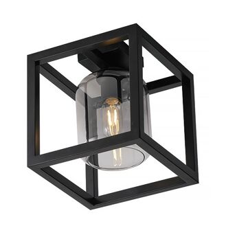 Freelight Plafondlamp Dentro B 26 cm rook glas zwart - 8720143024320