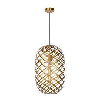 Lucide WOLFRAM - Hanglamp - Ø 32 cm - 1xE27 - Mat Goud / Messing - 5411212211170