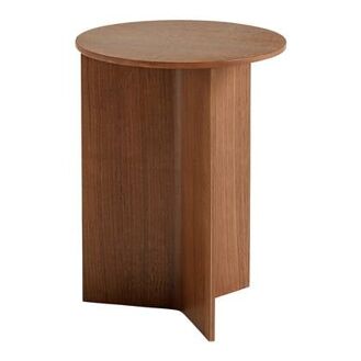 HAY Slit Table Wood Round Bijzettafel - Ø 35 cm - Walnut - 5710441299226