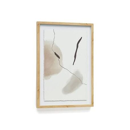 Kave Home - Abstract schilderij Torroella wit, bruin en grijs met - 8433840800073