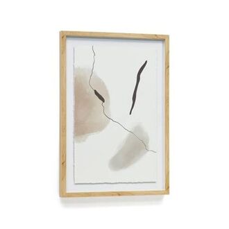 Kave Home - Abstract schilderij Torroella wit, bruin en grijs met - 8433840800073