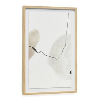 Kave Home - Abstract schilderij Torroella wit, bruin en grijs 60 x 90 - 8433840799902