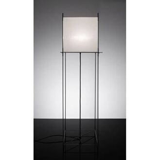 Hollands Licht Lotek Classic vloerlamp, frame zwart metaal, doek wit - 1387681892345
