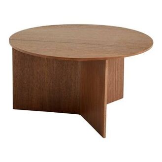 HAY Slit Table Wood Round XL Bijzettafel - Ø 65 cm - Walnut - 5710441299103