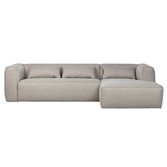 Woood Exclusive Bean Chaise Longue Rechts - Polyester - Light Grey - 8714713109173