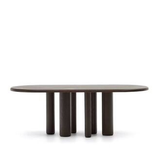 Kave Home - Ovale Mailen-tafel in essenfineer met donkere afwerking Ø - 8433840901992