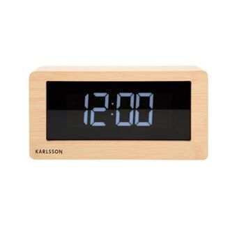 Karlsson - Table clock Boxed LED light wood veneer - 8714302716317
