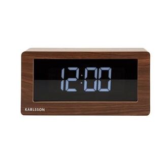 Karlsson - Table clock Boxed LED dark wood veneer - 8714302716287