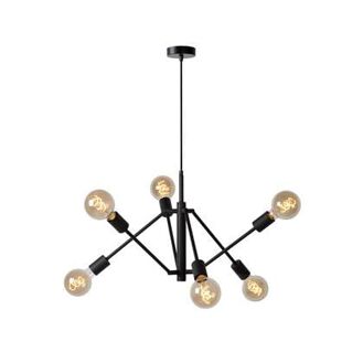 Lucide LESTER Hanglamp 6xE27 - Zwart - 5411212211330