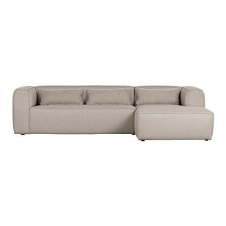Woood Exclusive Bean Chaise Longue Rechts - Polyester - Beige - 8714713160570