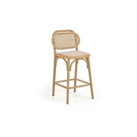 Kave Home Doriane, Doriane 65 cm height solid oak stool with natural - 8433840666464