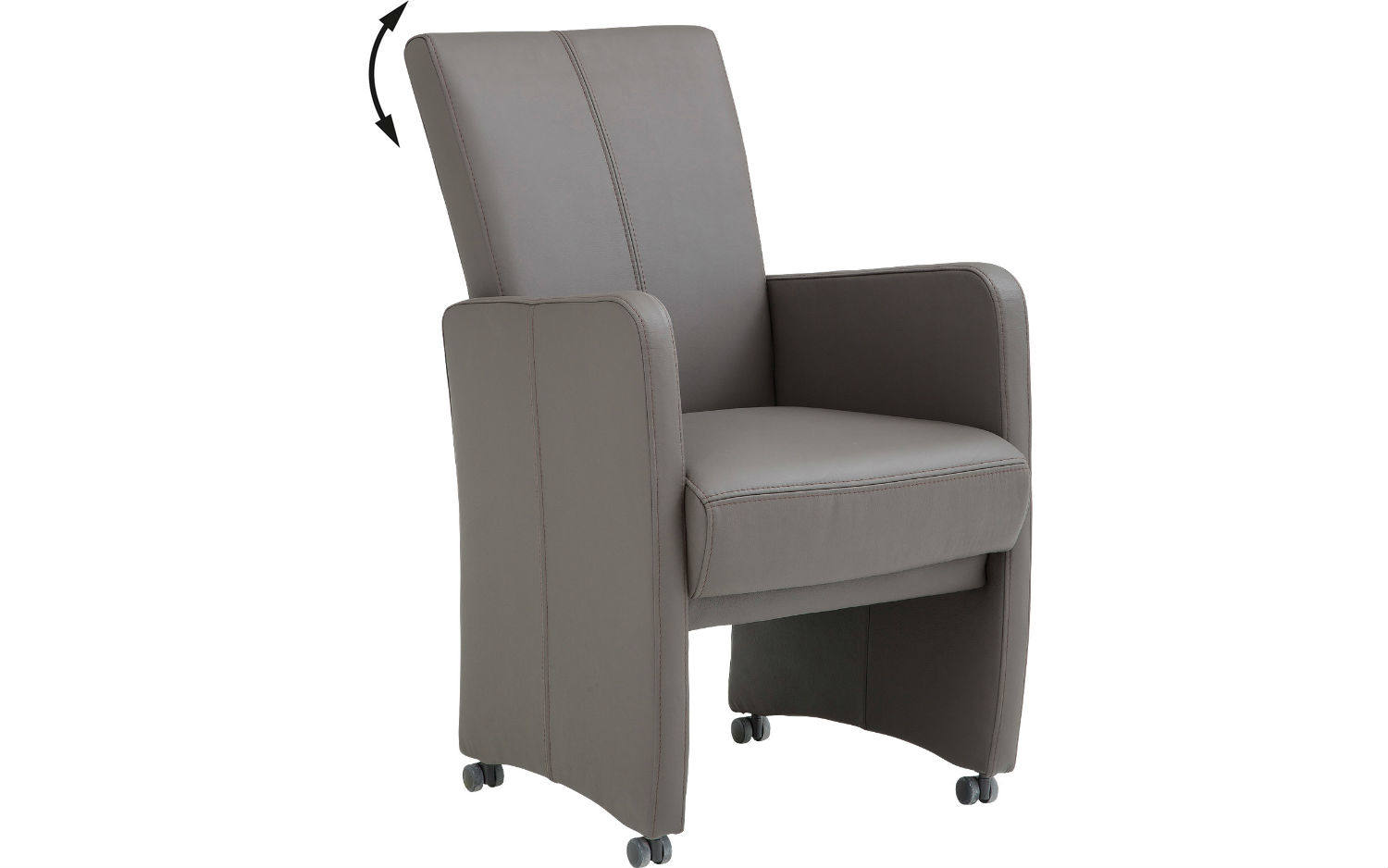 Goossens Excellent Eetkamerstoel Riva bruin leer verstelbaar met armleuning en met wielen, stijlvol landelijk - 8718823026443