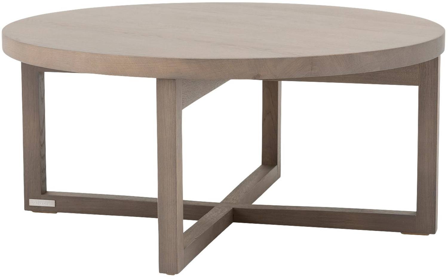 Goossens Salontafel Circulo rond, hout eiken donker bruin, urban industrieel, 70 x 32 x 70 cm - 8718823063950
