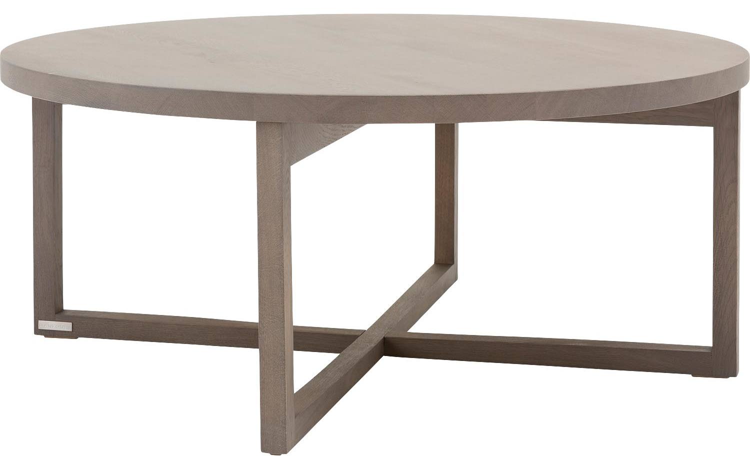 Goossens Salontafel Circulo rond, hout eiken donker bruin, urban industrieel, 90 x 38 x 90 cm - 8718823064070