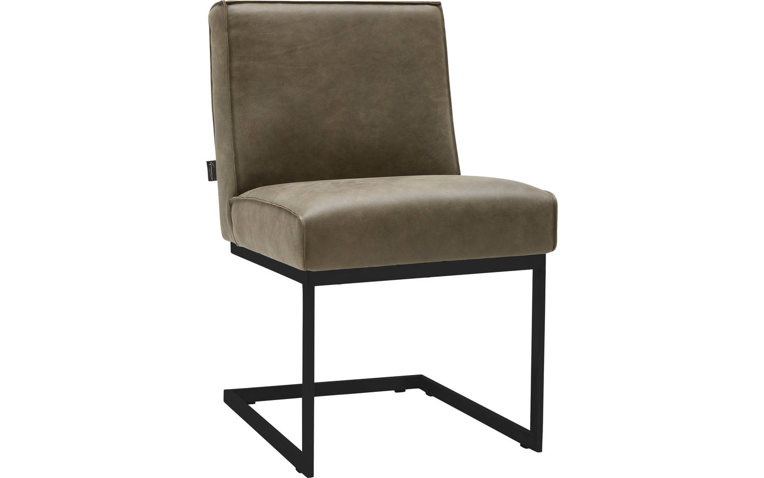 Goossens Excellent Eetkamerstoel Tom groen leer leuning, urban industrieel - 8718823306330