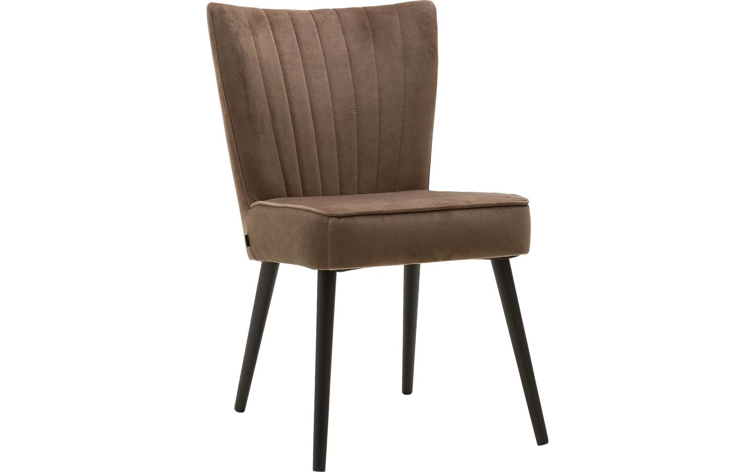 Goossens Eetkamerstoel Rob bruin velvet stof leuning, urban industrieel