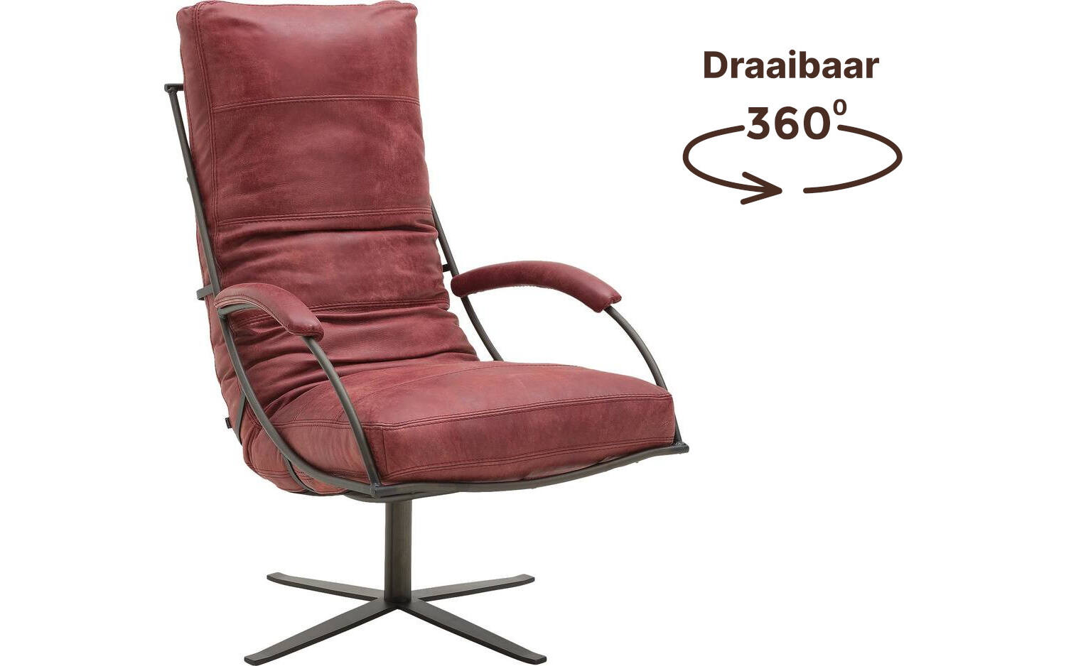 Goossens Excellent Draaifauteuil Job, Fauteuil met arm - 8718823030624