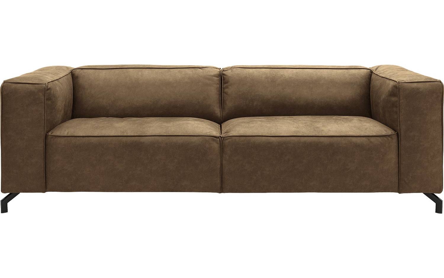 Goossens Bank Calvin groen, micro leer, 3,5-zits, modern design - 8718823027761