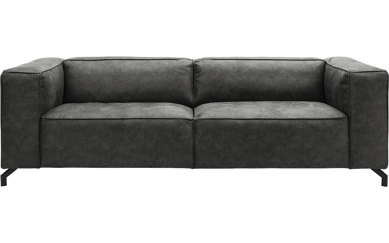 Goossens Bank Calvin grijs, micro leer, 3,5-zits, modern design - 8718823071177