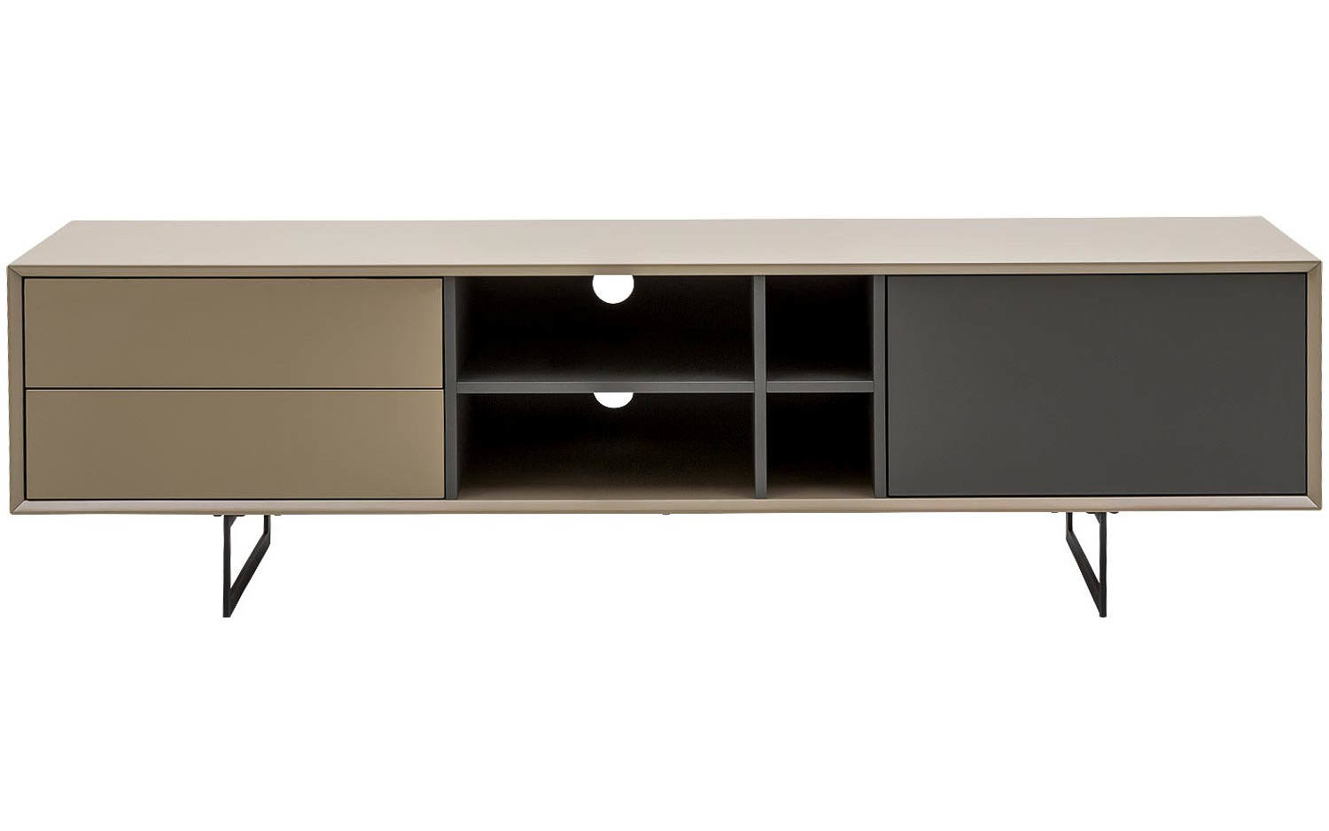 Goossens Basic Tv Meubel Vienna, 1 deur 2 laden 4 open vakken 42 cm diep - 8718823062106