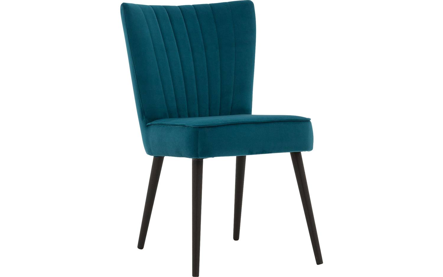 Goossens Eetkamerstoel Rob blauw velvet stof leuning, urban industrieel - 8718823323870