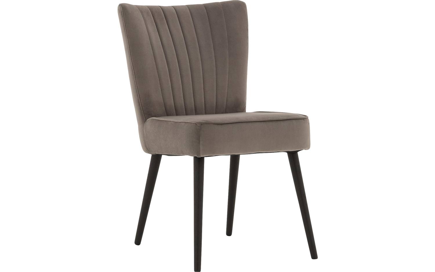 Goossens Eetkamerstoel Rob grijs velvet stof leuning, urban industrieel