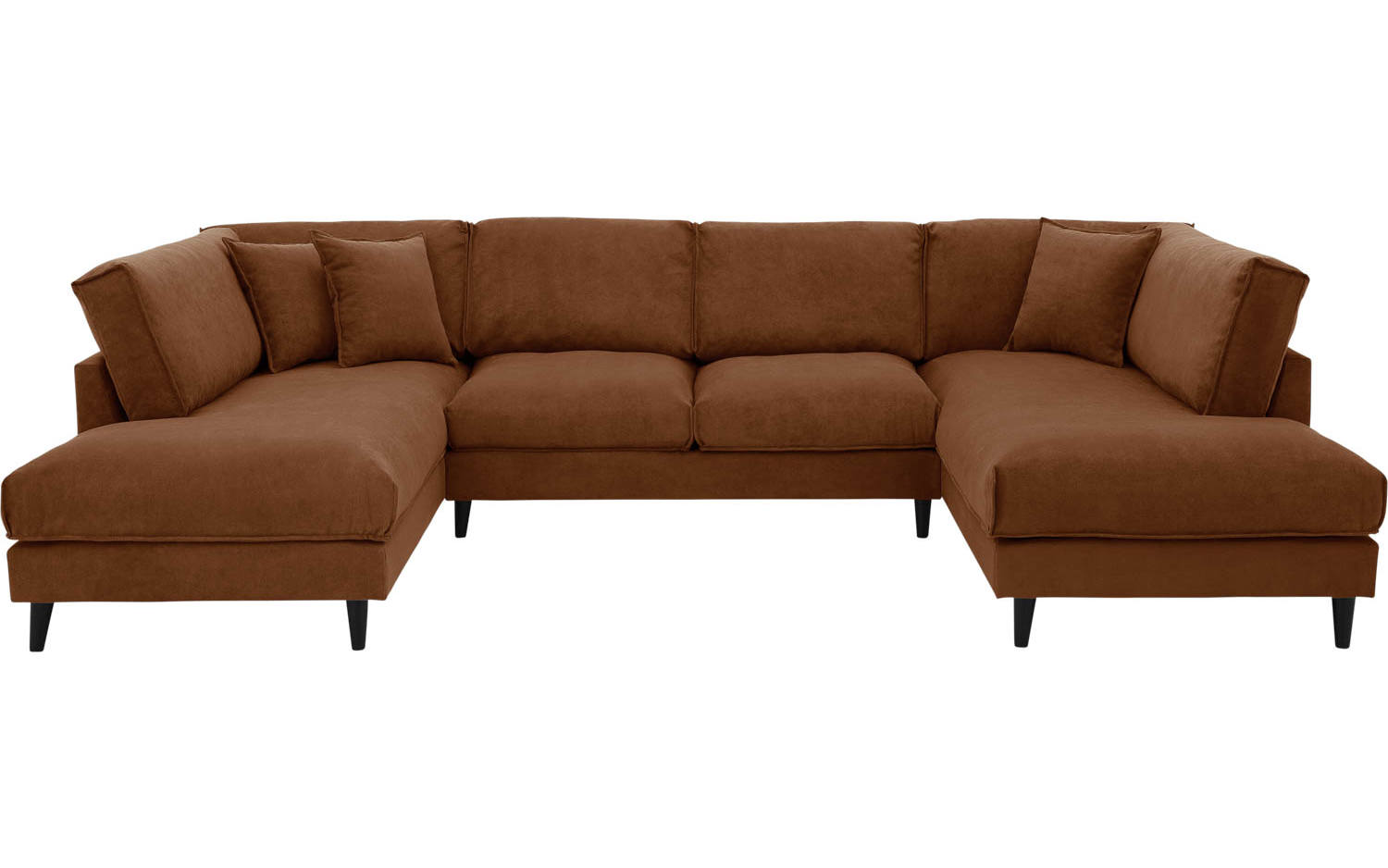 Goossens Bank Jonas cognac, stof, urban industrieel met ligelement links met ligelement rechts - 8718823077810