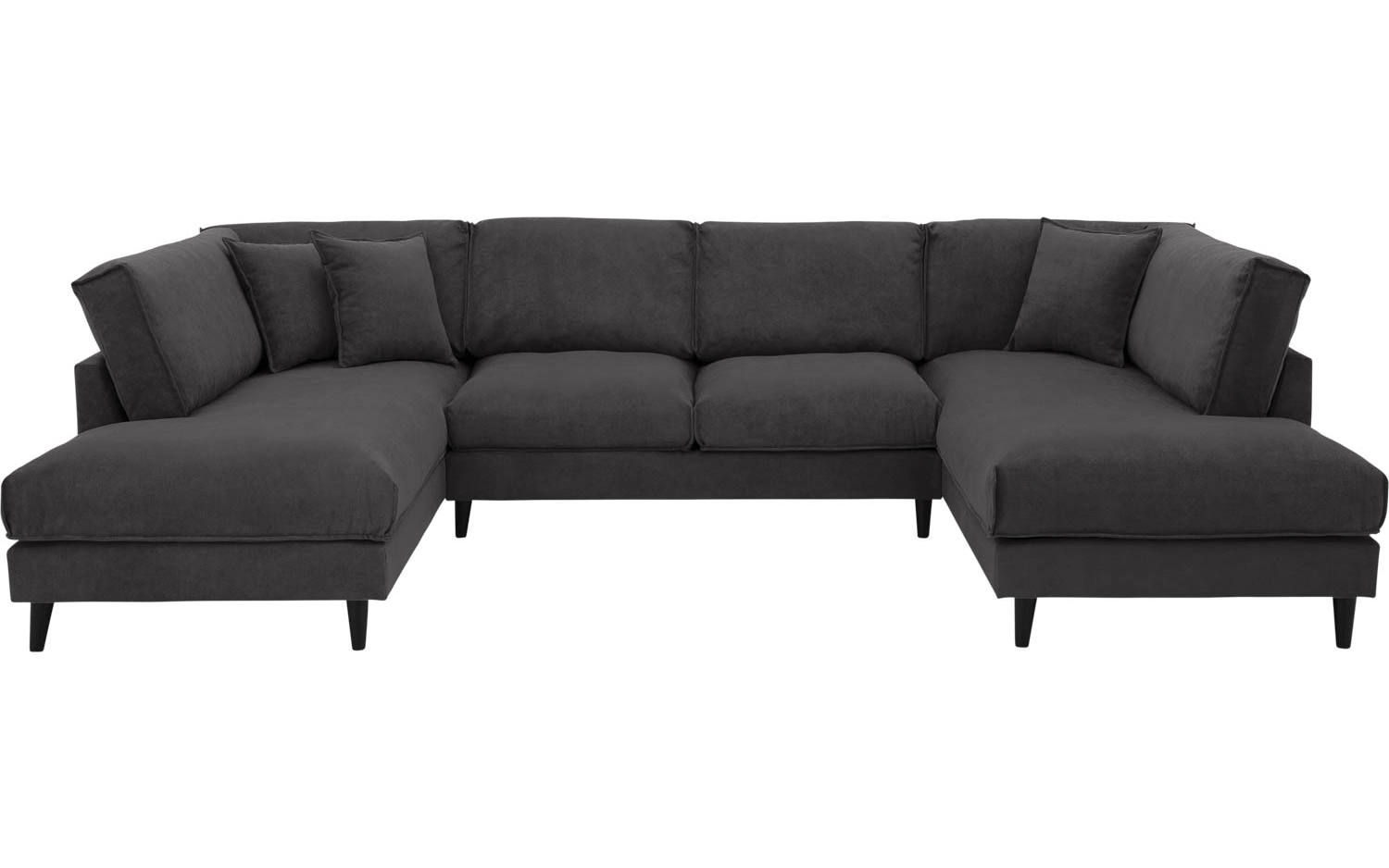 Goossens Bank Jonas grijs, stof, urban industrieel met ligelement links met ligelement rechts - 8718823077834