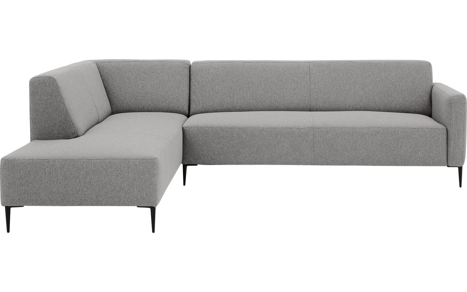 Goossens Bank Key West lichtgrijs, stof, 3-zits, modern design met ligelement links - 8718823030372