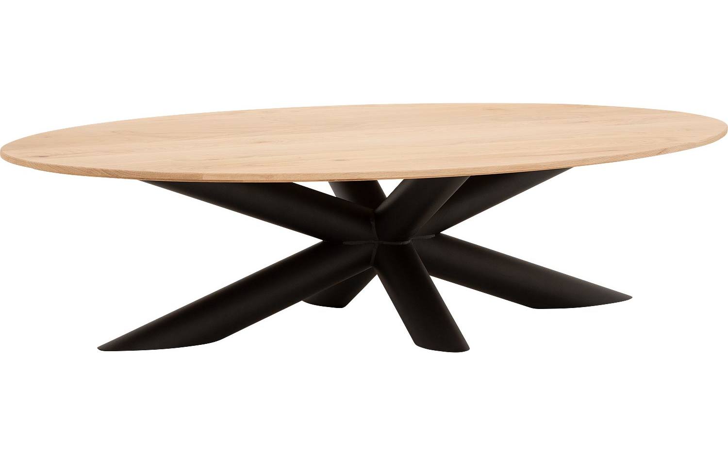 Goossens Excellent Salontafel Gs-1302 ovaal, hout eiken blank, elegant chic, 140 x 34 x 72 cm - 8718823306903