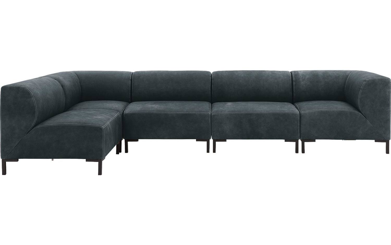 Goossens Excellent Hoekbank Marshall zwart, leer, 1,5-zits, urban industrieel - 8718823311860