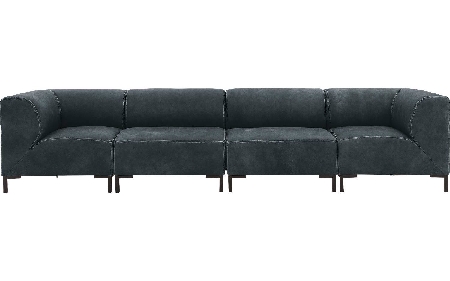 Goossens Excellent Bank Marshall zwart, leer, 2 x 1,5-zits, urban industrieel - 8718823311686