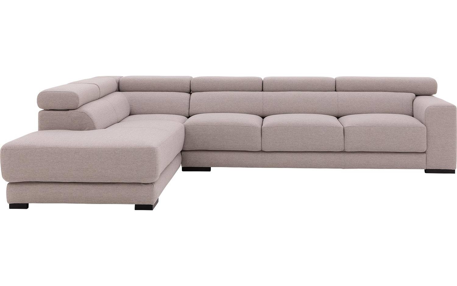 Goossens Bank Nora lichtgrijs, stof, 3-zits, stijlvol landelijk met ligelement links - 8718823068917