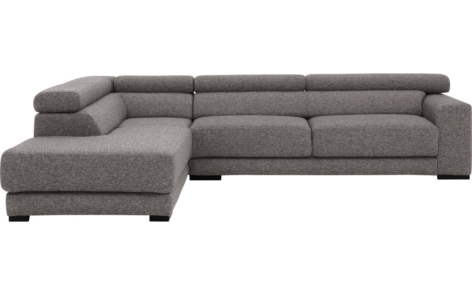 Goossens Bank Nora grijs, stof, 2,5-zits, stijlvol landelijk met ligelement links - 8718823076554