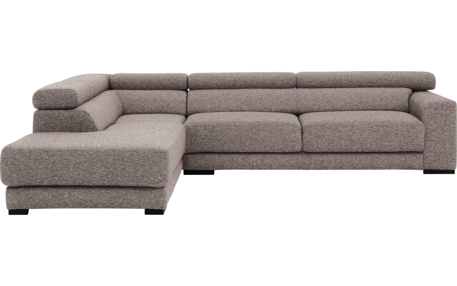 Goossens Bank Nora lichtgrijs, stof, 2,5-zits, stijlvol landelijk met ligelement links - 8718823076561