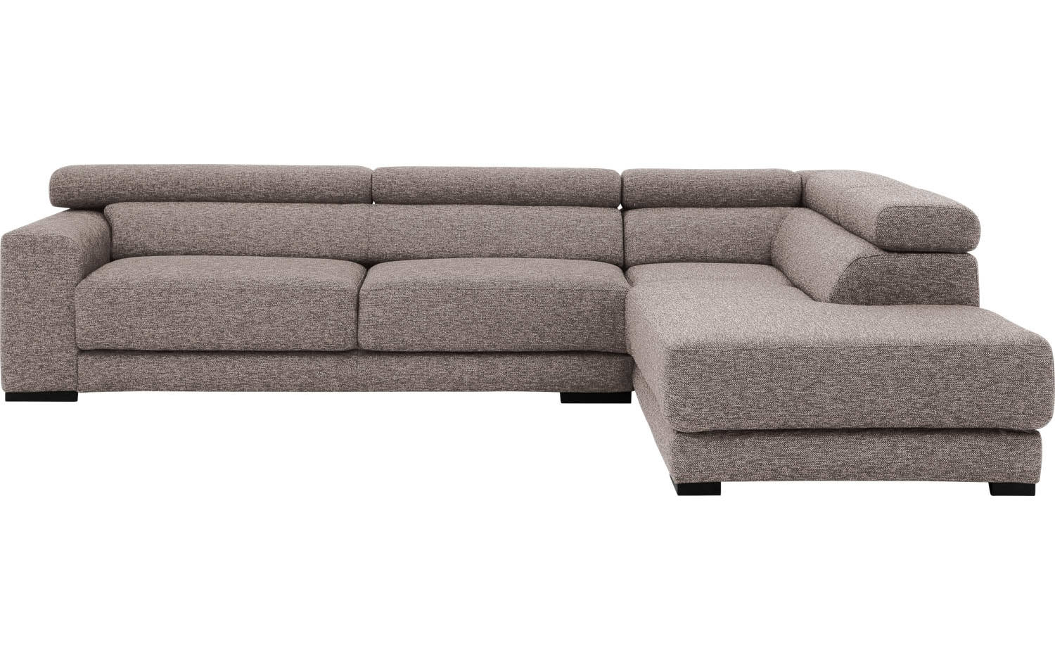 Goossens Bank Nora lichtgrijs, stof, 2,5-zits, stijlvol landelijk met ligelement rechts - 8718823076332