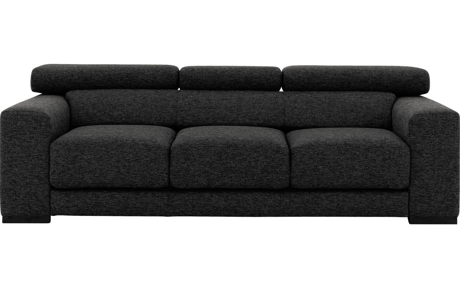 Goossens Bank Nora antraciet, stof, 3-zits, stijlvol landelijk - 8718823075939