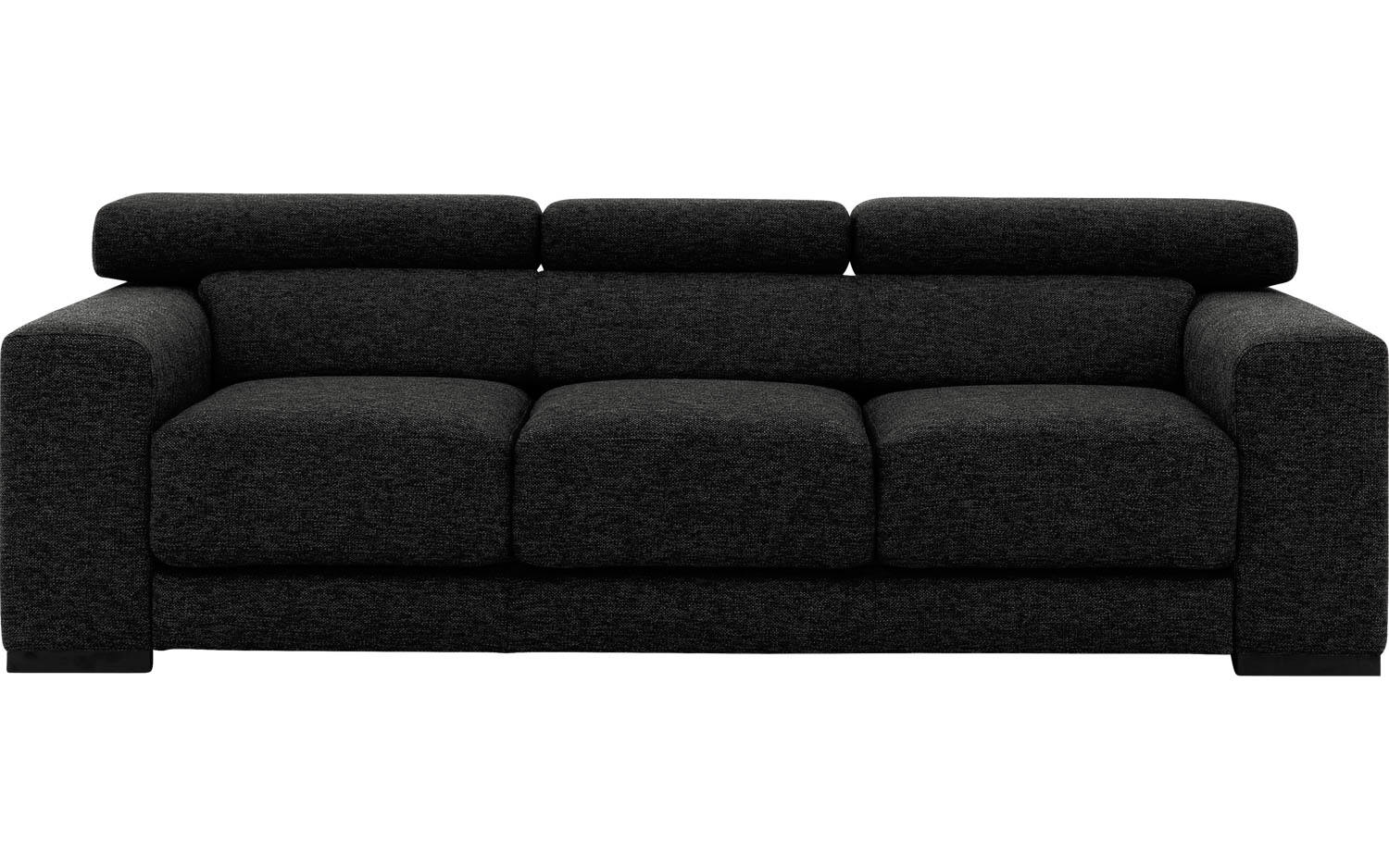 Goossens Bank Nora donkergrijs, stof, 3-zits, stijlvol landelijk - 8718823075908