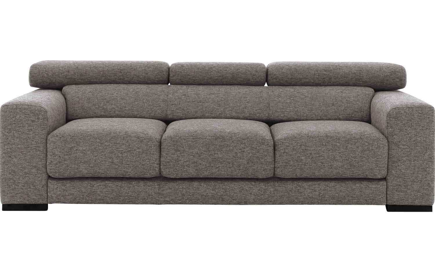 Goossens Bank Nora grijs, stof, 3-zits, stijlvol landelijk - 8718823075892