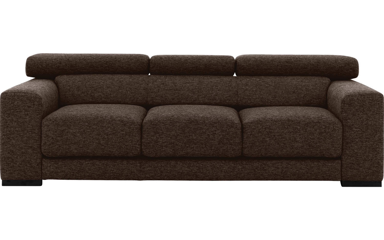 Goossens Bank Nora bruin, stof, 3-zits, stijlvol landelijk - 8718823075922